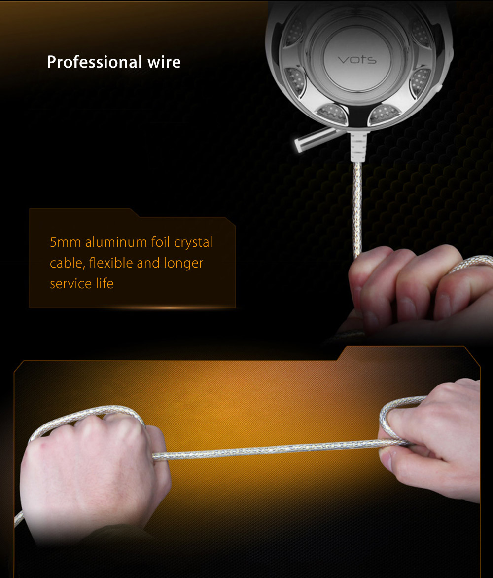 Vots Surround Sound Gaming Headset Headphone with Mic LED Luminescence USB Plug - White + Blue