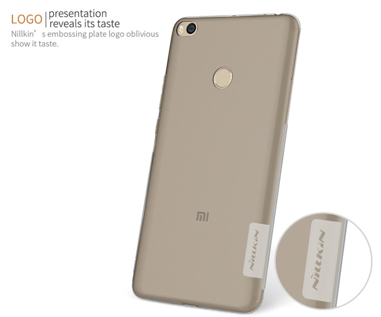 Gray Xiaomi Mi Max 2 Nillkin Nature Transparent TPU Case Protective Back Cover