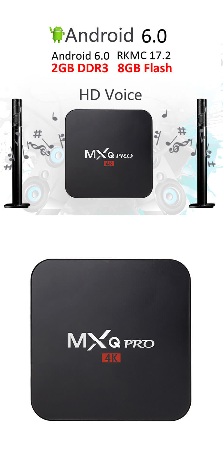 MXQ PRO 4K Android TV BOX KODI RK3229 VP9 2G/8G WIFI Dolby DTS