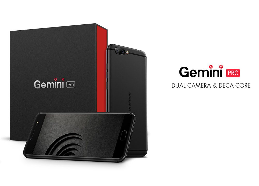 [HK Stock]Ulefone Gemini Pro 5.5 Inch 4G LTE Smartphone Dual Cam 13.0MP 4GB 64GB Helio X27 MTK6797 Deca Core Android 7.1 Touch ID Type-C 3680mAh - Red