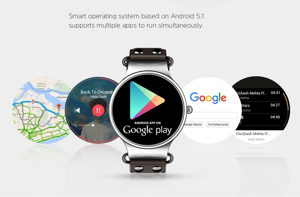 Makibes Talk T1 3G Smartwatch Phone 1.39 Inch AMOLED Screen MTK6580 Heart Rate Monitor GPS Google Play Google Now 512MB RAM 8GB ROM for Android iOS - Orange