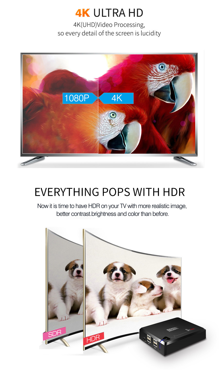 Mecool K1 PRO 2GB DDR4 16GB eMMC DVB-T2 DVB-S2 DVB-C TV Box Amlogic S905D CCcam Newcam Biss Key