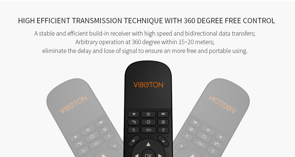 Viboton UKB - 521 2.4G Wireless Air Mouse Keyboard Remote  - Black