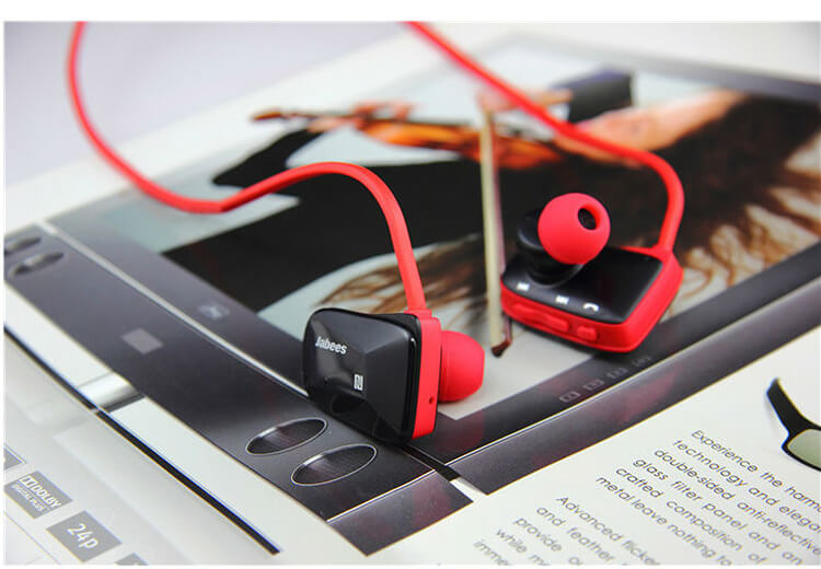 Jabees BSport Wireless Bluetooth Waterproof Headphone APTX NFC Sport Earphone with Microphone - Red