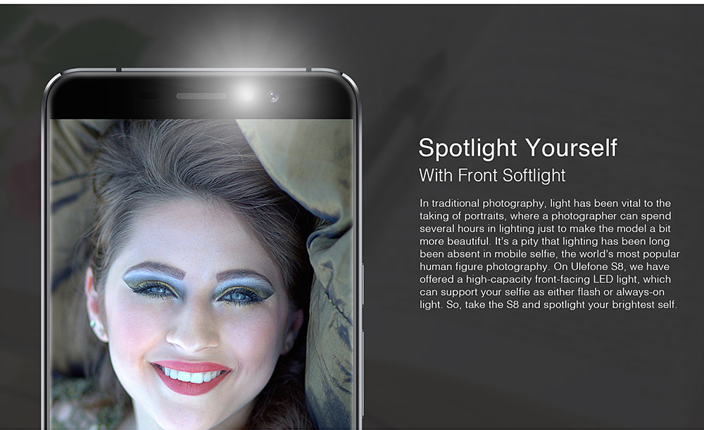 [HK Stock]Ulefone S8 5.3 Inch Smartphone 13.0MP + 5.0MP Dual Rear Camera HD Screen MTK6580 Quad Core 8GB ROM Android 7.0 Touch ID  FM GPS - White