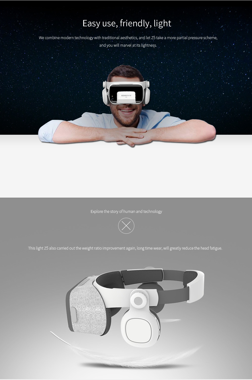 BOBOVR Z5 3D VR Headset with Daydream Gamepad FOV120 IPD Focus Adjustable