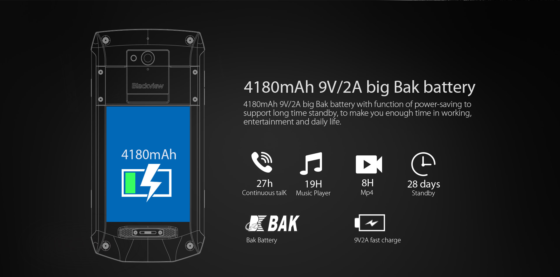 [HK Stock]Blackview BV8000 Pro 5.0 Inch 4G LTE Smartphone Waterproof IP68 FHD Screen 6GB 64GB MTK6757 Octa-core 16.0MP Cam Android 7.0 4180mAh NFC OTG Touch ID - Gold