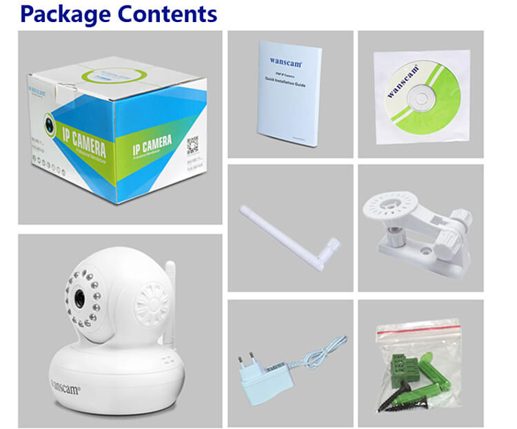 Wanscam HW0021 IP Camera WiFi 720P HD P2P 1.0MP Onvif 2.1 Built-in IR Cut Night Vision Security Camera -Black