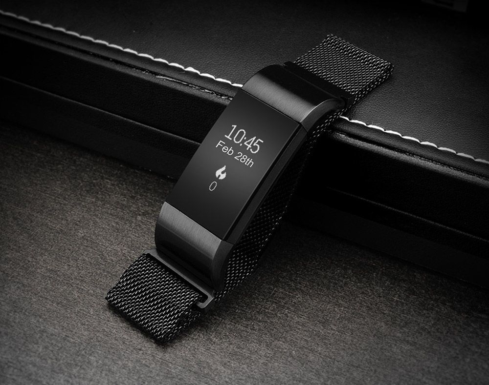 S18 Smart Wrist Band Bluetooth Heart Rate Blood Pressure Monitor Smart Bracelet Health Tracker IP54 Water Resistant Compatible with iOS Android - Silver