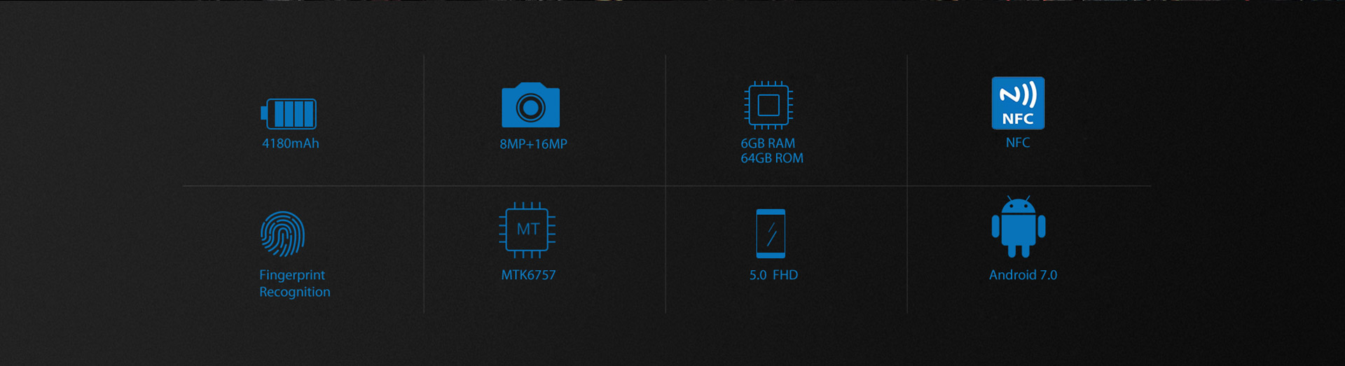 [HK Stock]Blackview BV8000 Pro 5.0 Inch 4G LTE Smartphone Waterproof IP68 FHD Screen 6GB 64GB MTK6757 Octa-core 16.0MP Cam Android 7.0 4180mAh NFC OTG Touch ID - Gray