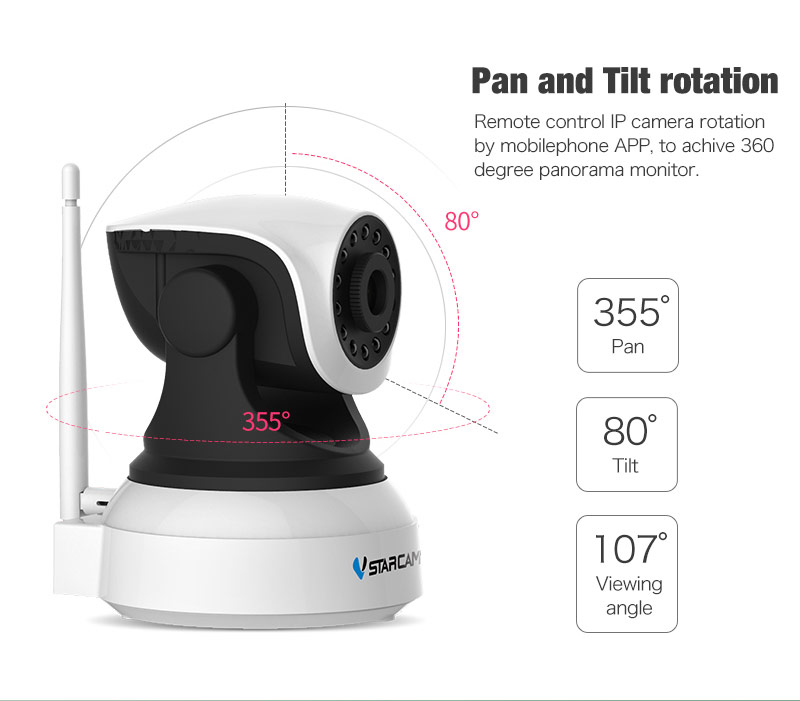 Vstarcam C24S White HD 1080P Wireless IP Camera WIFI ONVIF Prot Night Vision 