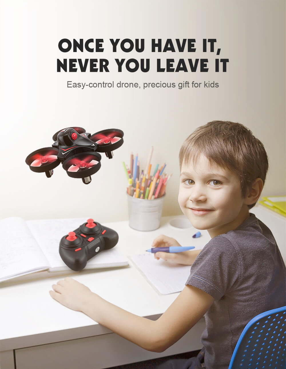 Redpawz R010 Mini 2.4G 4CH 6Axis Gyro Headless Mode RC Quadcopter RTF - Blue