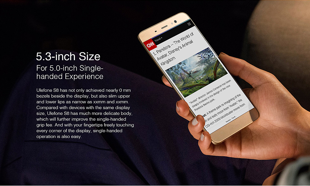 [HK Stock]Ulefone S8 5.3 Inch Smartphone 13.0MP + 5.0MP Dual Rear Camera HD Screen MTK6580 Quad Core 8GB ROM Android 7.0 Touch ID  FM GPS - White