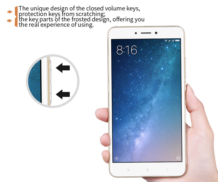Gray Xiaomi Mi Max 2 Nillkin Nature Transparent TPU Case Protective Back Cover