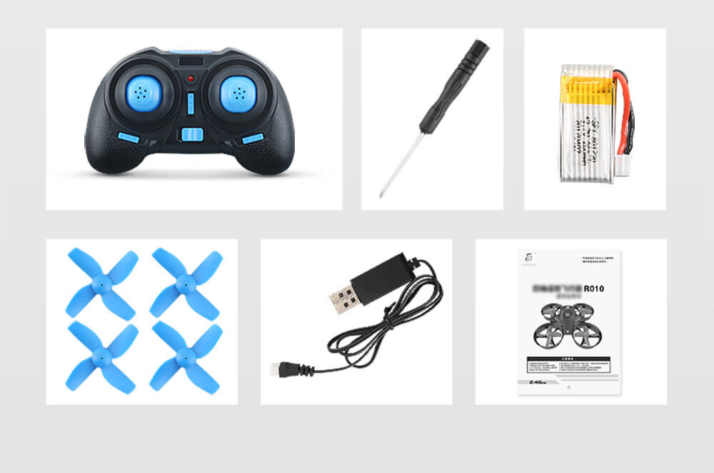 Redpawz R010 Mini 2.4G 4CH 6Axis Gyro Headless Mode RC Quadcopter RTF - Blue