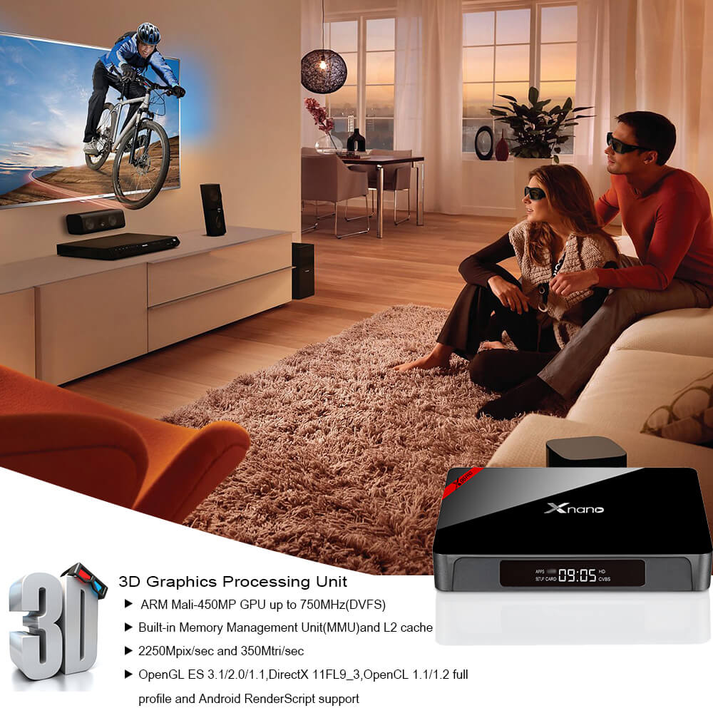 Xnano X96 Pro 4K UHD Smart TV BOX Android 6.0 Amlogic S905X 8GB ROM 802.11b/g/n LAN Bluetooth KODI