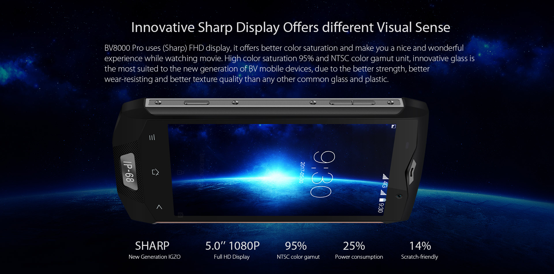 [HK Stock]Blackview BV8000 Pro 5.0 Inch 4G LTE Smartphone Waterproof IP68 FHD Screen 6GB 64GB MTK6757 Octa-core 16.0MP Cam Android 7.0 4180mAh NFC OTG Touch ID - Gold