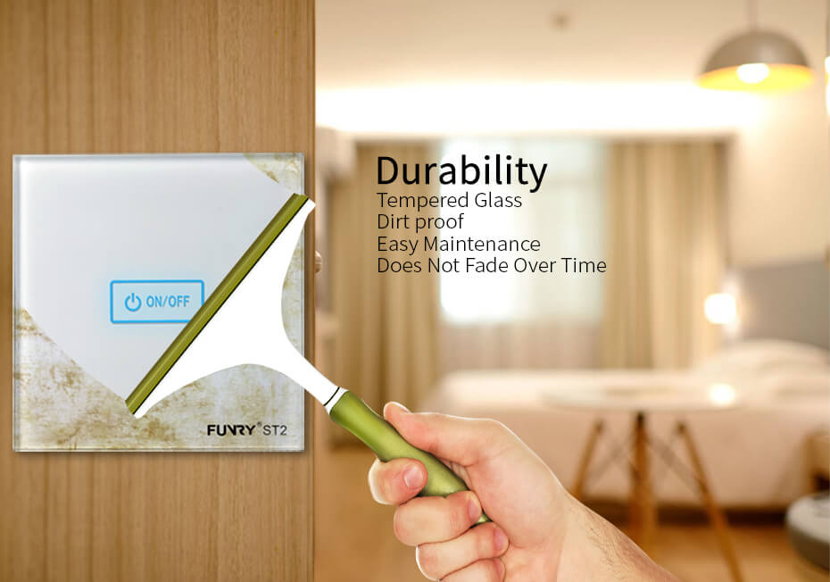 FUNRY 1R Touch Switch Wireless Panel Remote Control Light Controller -Gold