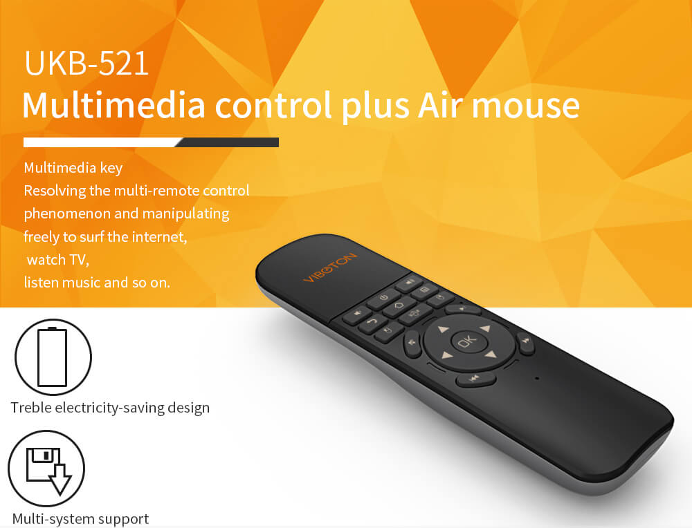 Viboton UKB - 521 2.4G Wireless Air Mouse Keyboard Remote  - Black