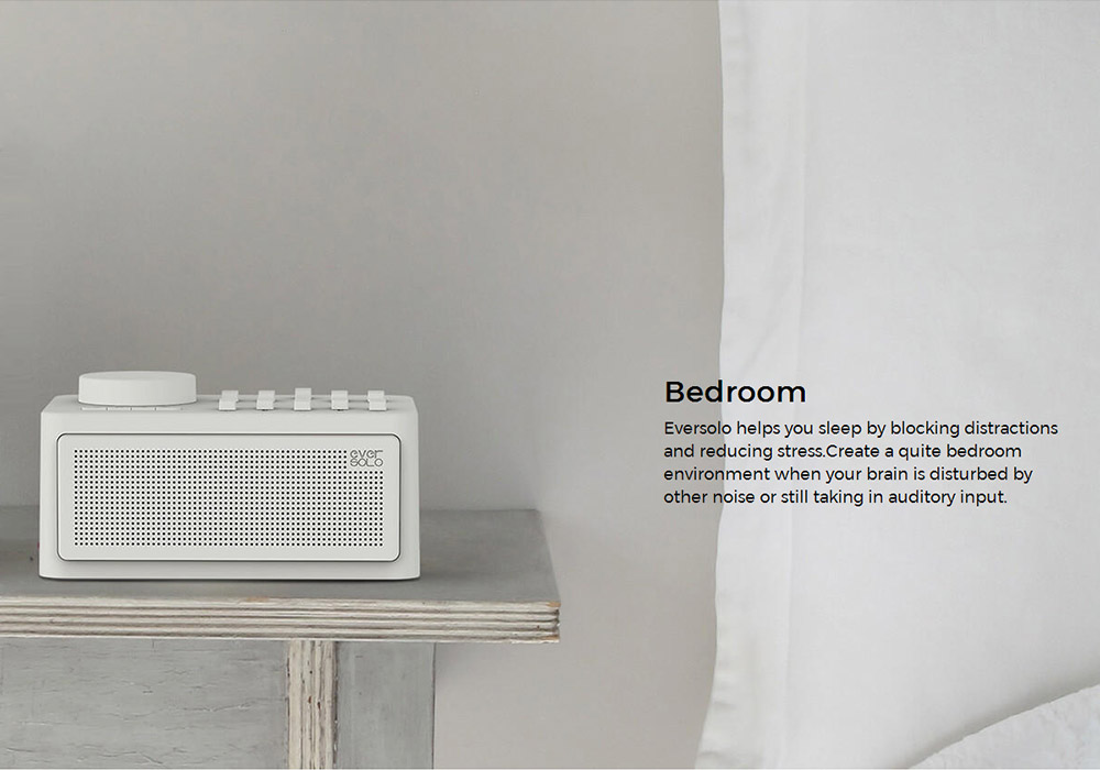 Zidoo Eversolo Sleep Therapy Sound Machine White Noise Generator for Sleep Wireless Speaker - White