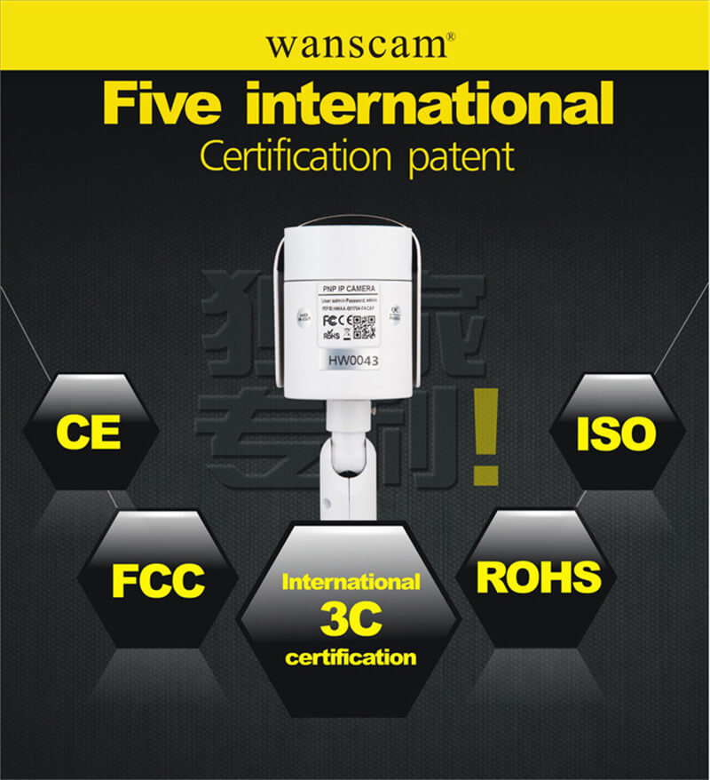 WANSCAM HW0043 IP Camera WiFi 720P ONVIF Motion Detection Waterproof IP66 COMS 1.0 MP Security Camera White -EU Plug