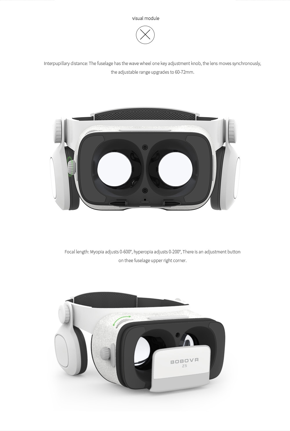 BOBOVR Z5 3D VR Headset with Daydream Gamepad FOV120 IPD Focus Adjustable