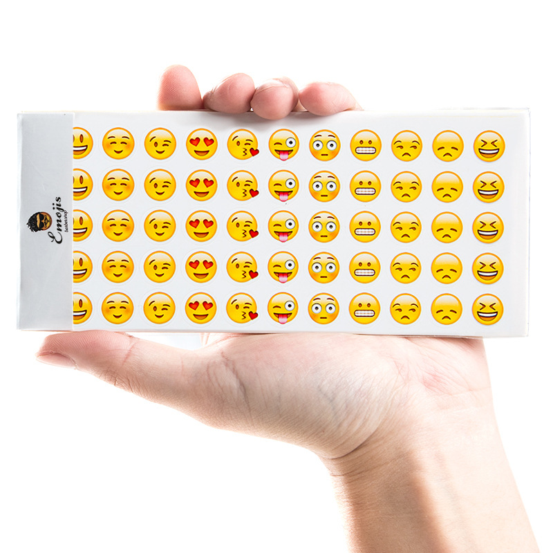 Emoji Smile Face Sticker 12 Sheets for IPhone Android Laptop Decor Stickers Creative Toys