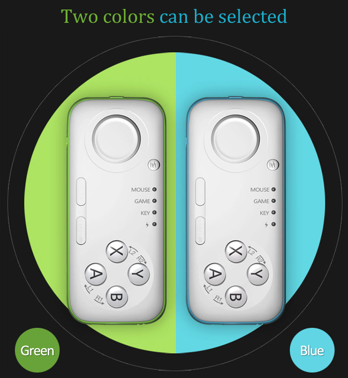 MOCUTE Bluetooth V3.0 Selfie Remote Controller Gamepad with Wireless Mouse Ebook Flip Functions - Blue