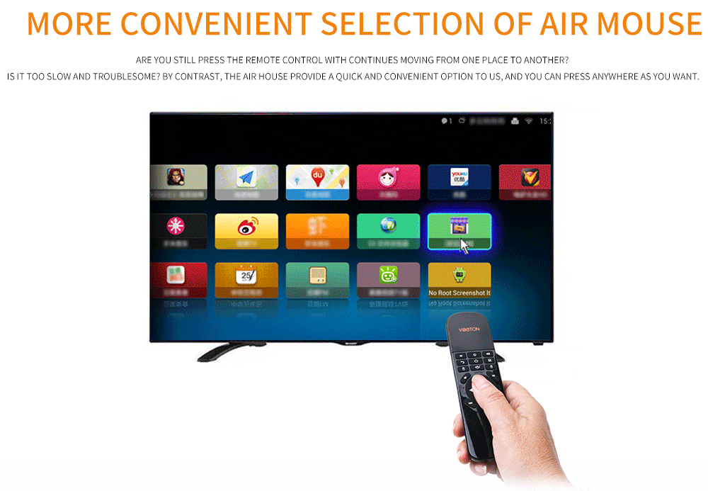 Viboton UKB - 521 2.4G Wireless Air Mouse Keyboard Remote  - Black