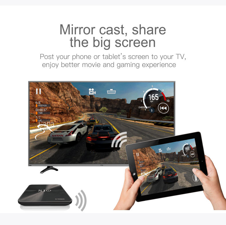 R-TV BOX S10 KODI 17.3 DDR4 3GB eMMC 16GB Android 7.1 4K TV Box S912 AC WIFI Gigabit LAN Bluetooth 4.1
