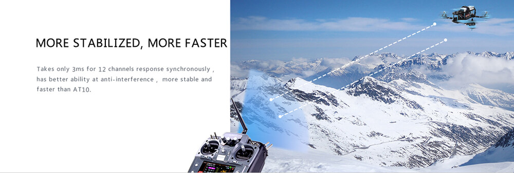 Radiolink AT10II 2.4G 12CH DSSS&FHSS Transmitter with R12DS Receiver Mode 2 - Orange
