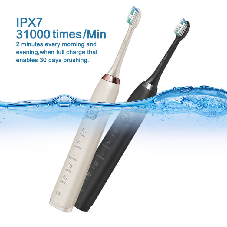SARMOCARE S100 Ultrasonic Electric Toothbrush 5 Models Wireless Rechargeable IPX7 Waterproof LED Indicator -White
