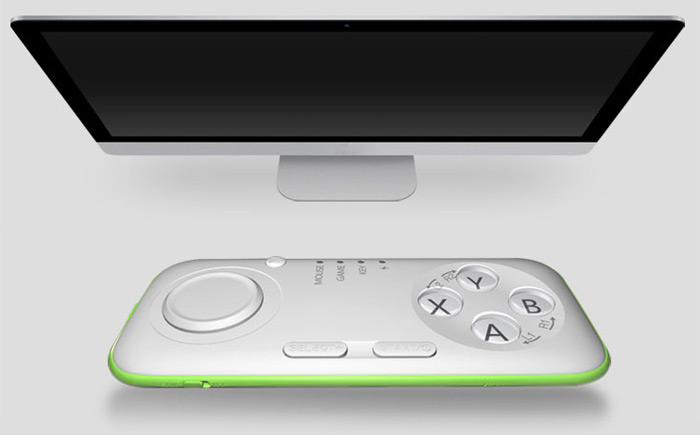 MOCUTE Bluetooth V3.0 Selfie Remote Controller Gamepad with Wireless Mouse Ebook Flip Functions - Green