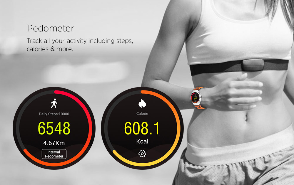 Makibes Talk T1 3G Smartwatch Phone 1.39 Inch AMOLED Screen MTK6580 Heart Rate Monitor GPS Google Play Google Now 512MB RAM 8GB ROM for Android iOS - Black