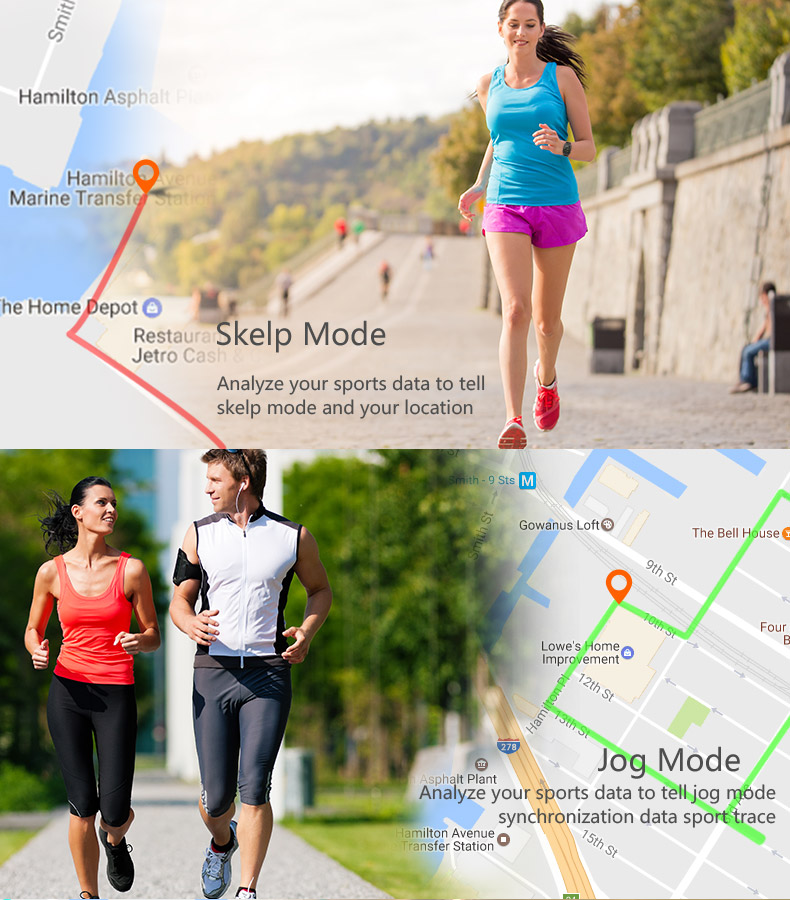 W01 Smart Watch MTK2503 Bluetooth 4.0 GPS Activity Tracker Pedometer Sedentary Reminder Compatible with IOS Android - Black