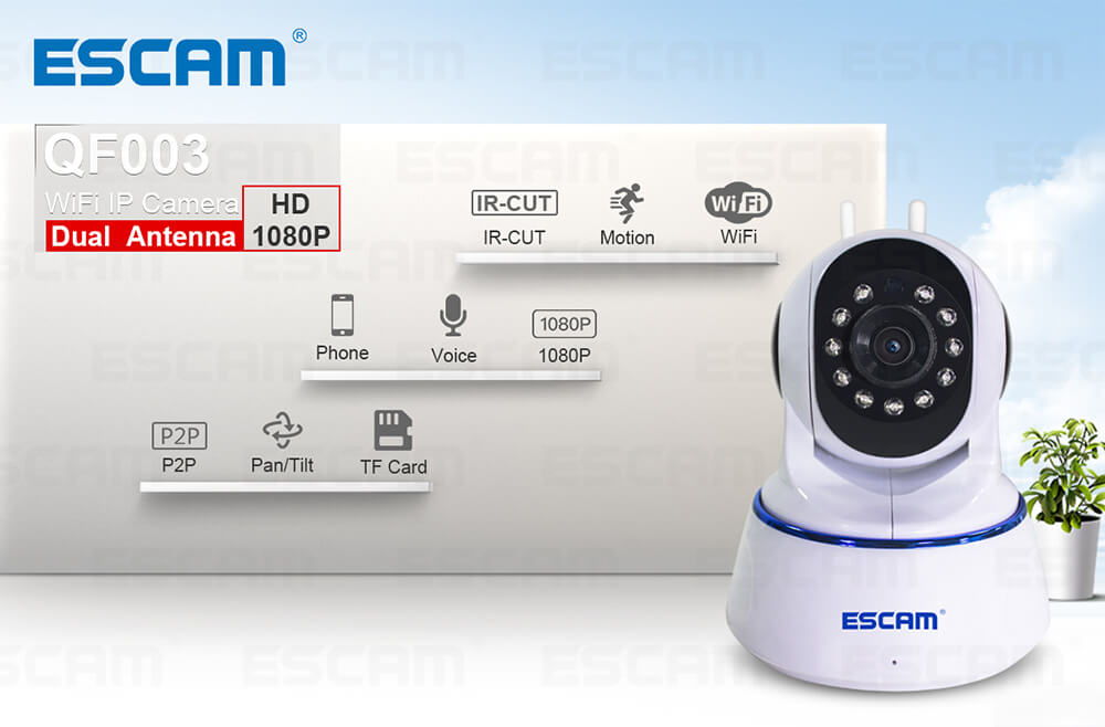 ESCAM QF003 IP Camera 1080P WiFi -White