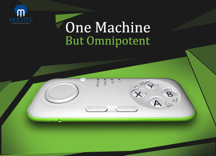 MOCUTE Bluetooth V3.0 Selfie Remote Controller Gamepad with Wireless Mouse Ebook Flip Functions - Blue