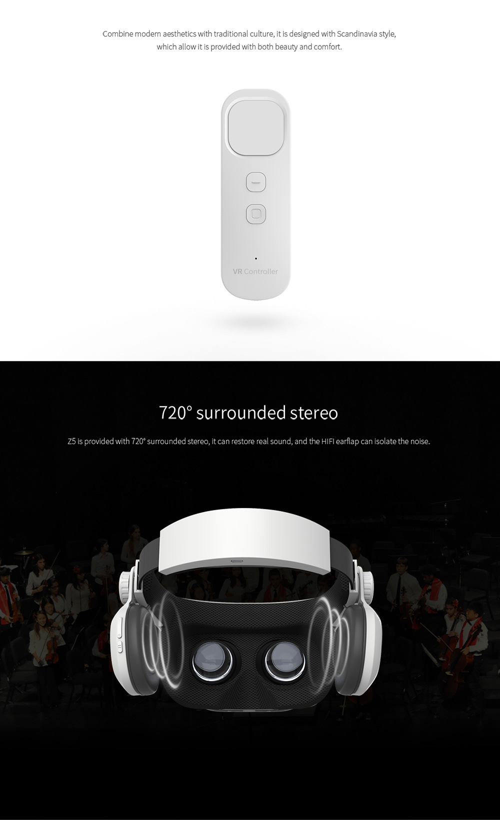 BOBOVR Z5 3D VR Headset with Daydream Gamepad FOV120 IPD Focus Adjustable