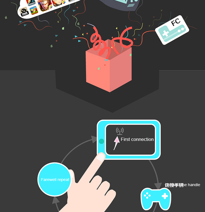 Handjoy nPRO Bluetooth 4.0 Wireless Gamepad for Android/IOS Smartphone/PC - Black