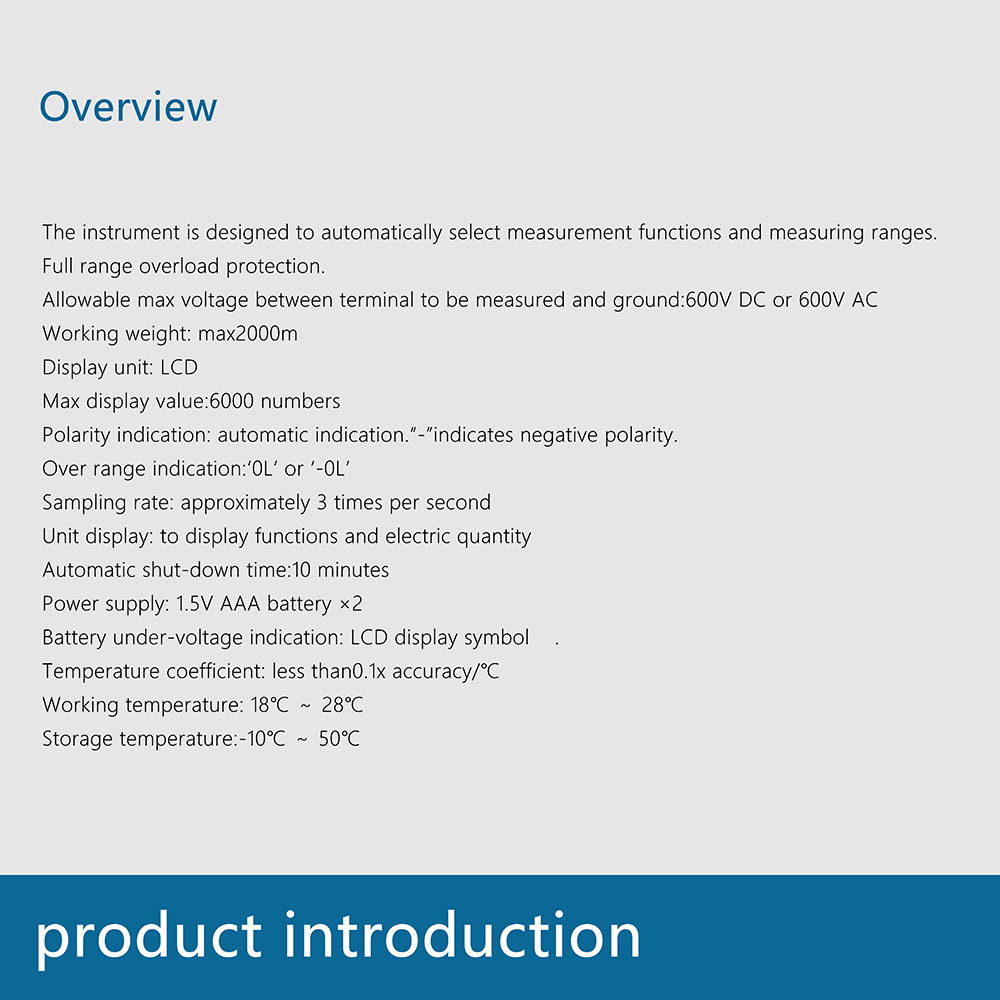 BSIDE ACM23 Digital Clamp Meter 6000 Counts with Data Hold Auto Range