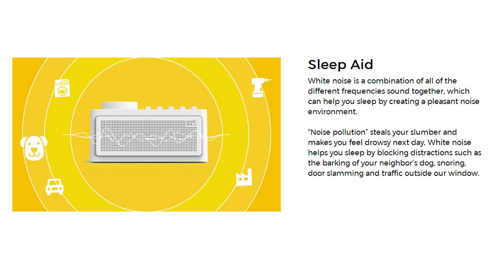 Zidoo Eversolo Sleep Therapy Sound Machine White Noise Generator for Sleep Wireless Speaker - White
