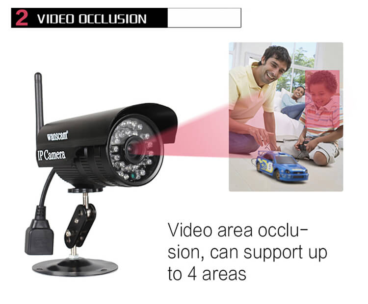 WANSCAM HW0052 IP Camera WiFi 720P ONVIF Motion Detection Waterproof IP66 COMS 1.0 MP Security Camera Black -US Plug