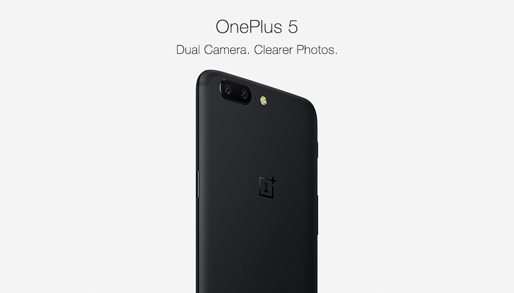 [Official Global ROM]OnePlus 5 5.5 Inch Smartphone FHD 8GB 128GB Snapdragon 835 Octa Core 20.0MP + 16.0MP Dual Rear Cam Android 7.1 NFC Dash Charge Touch ID Type C - Midnight Black