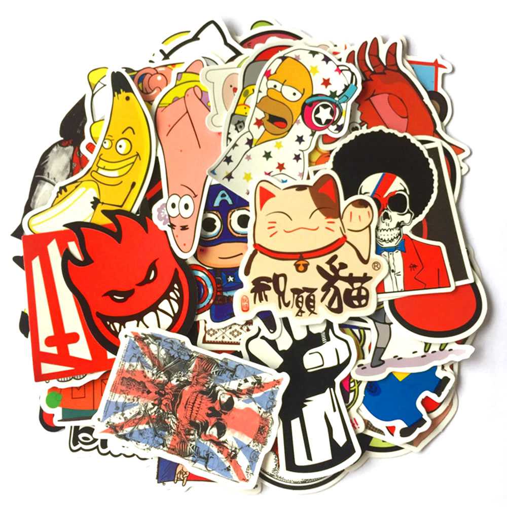 50 PCS Mixed Sticker for Car Fridge Phone DIY Skateboard Laptop Luggage Snowboard Motorcycle - I