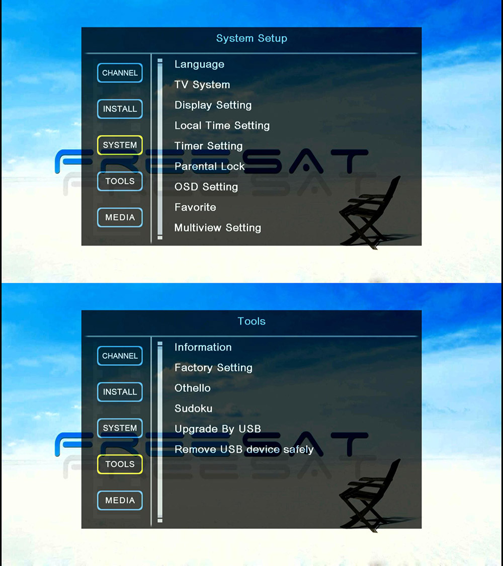 Freesat V7 Full HD DVB-T/T2 Set Top Box Terrestrial Satellite Receiver  Dolby AC-3 Logic
