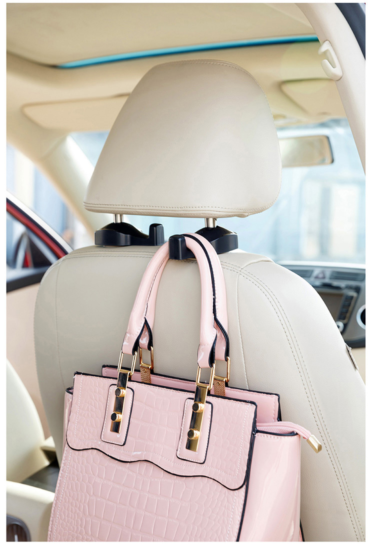 Car Seat Hook Space-saving Hanger Multi-functional Car Accessory 2PCS - Black