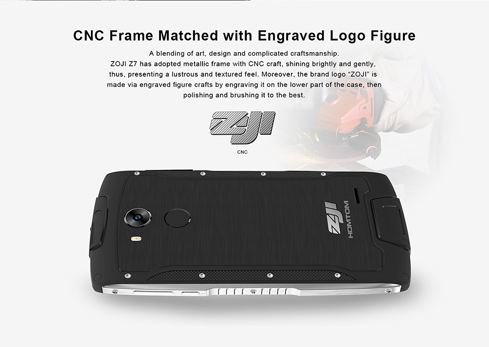 [HK Stock]HOMTOM ZOJI Z7 IP68 waterproof 5.0 Inch HD 2.5D Corning Gorilla Glass 4 Screen 2GB RAM 16GB ROM 8.0MP MT6737 Quad Core 1.3GHz Android 6.0 Smartphone Touch ID 3000mAh - Black