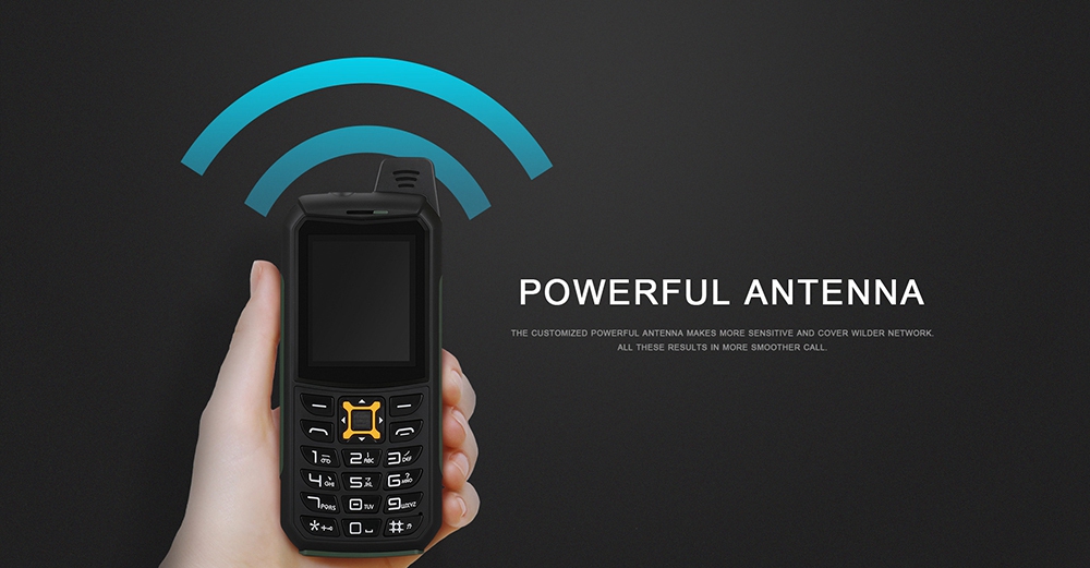 iMAN S2 IP68 Rugged Phone Waterproof Dustproof Shockproof  6531CA 64M+64M 2.0MP Flashlight Power Bank 2200mAh Cell Phone - Black