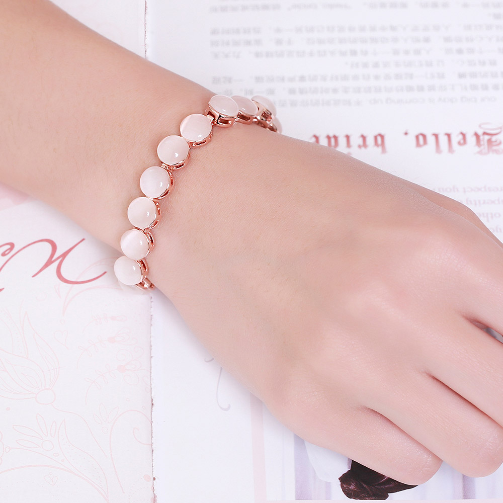LKN18KRGPB141-B Fadhionable Bracelet Semi-Precious Stone -Rose Gold
