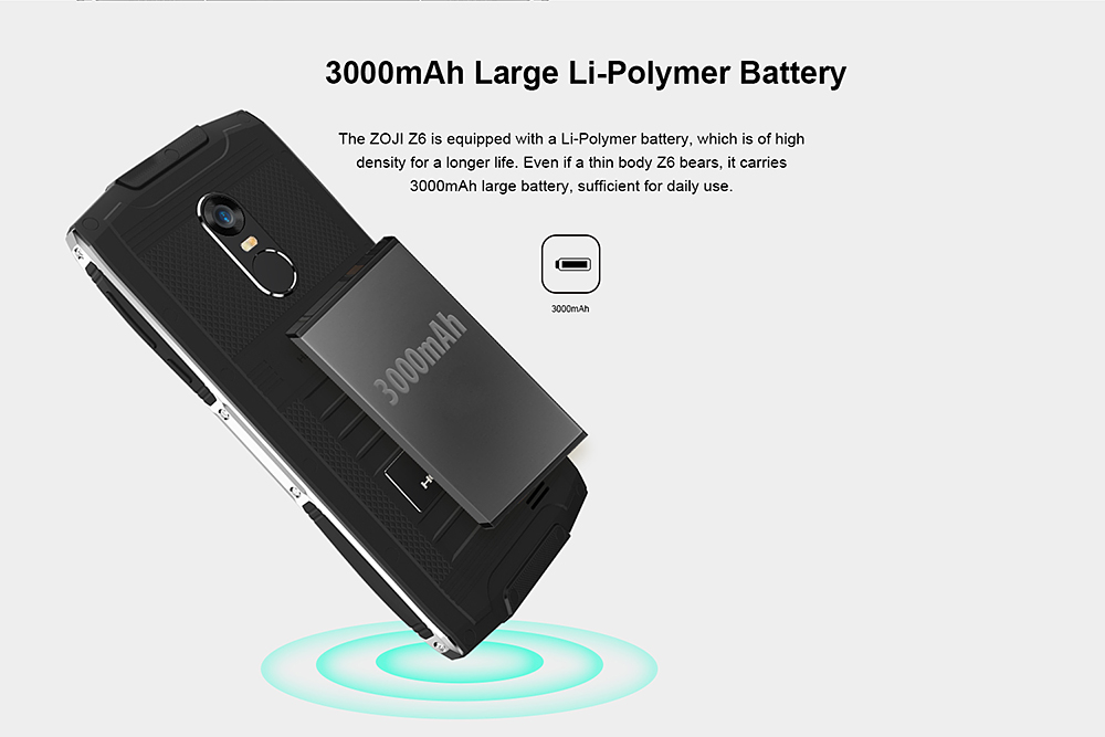 [HK Stock]HOMTOM ZOJI Z6 IP68 waterproof 4.7 Inch HD Corning Gorilla Glass 4 Screen 8GB ROM 5.0MP Cam MT6580 Quad Core 1.3GHz Android 6.0 Smartphone Touch ID Super Slim Body 3000 mAh - Black